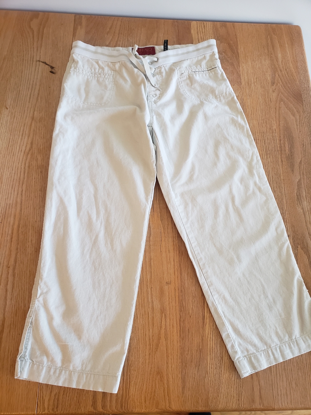 Buffalo David Bitton Cream Wide-Leg Capris